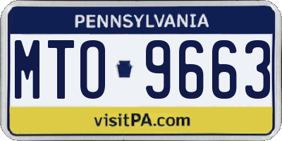 PA license plate MTO9663