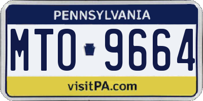 PA license plate MTO9664