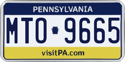 PA license plate MTO9665