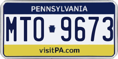 PA license plate MTO9673