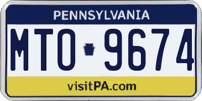 PA license plate MTO9674