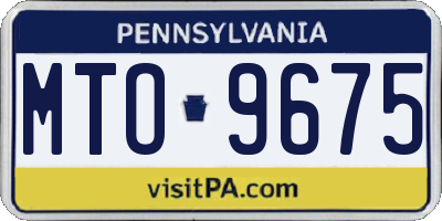 PA license plate MTO9675
