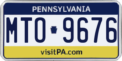 PA license plate MTO9676