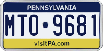 PA license plate MTO9681