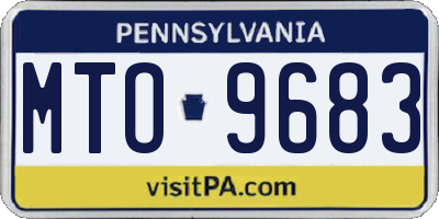 PA license plate MTO9683