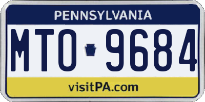 PA license plate MTO9684
