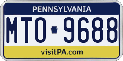 PA license plate MTO9688