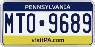 PA license plate MTO9689