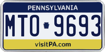 PA license plate MTO9693