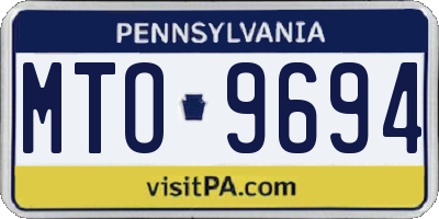 PA license plate MTO9694