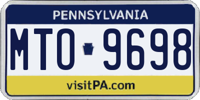 PA license plate MTO9698