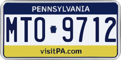 PA license plate MTO9712
