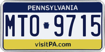 PA license plate MTO9715