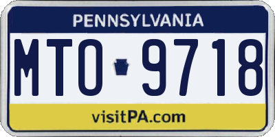 PA license plate MTO9718