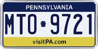 PA license plate MTO9721