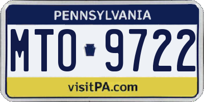PA license plate MTO9722
