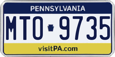 PA license plate MTO9735