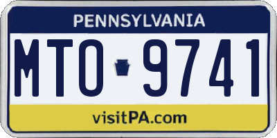 PA license plate MTO9741