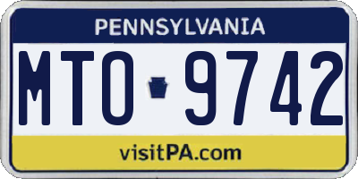 PA license plate MTO9742
