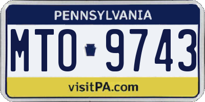 PA license plate MTO9743