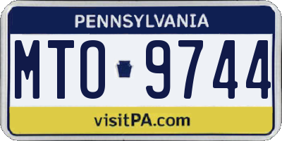 PA license plate MTO9744