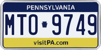 PA license plate MTO9749