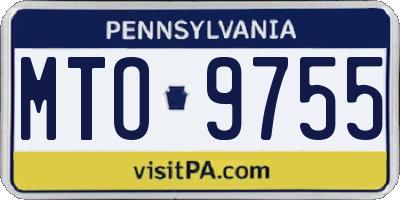 PA license plate MTO9755