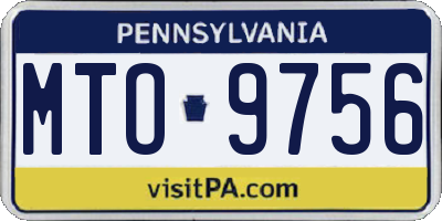 PA license plate MTO9756
