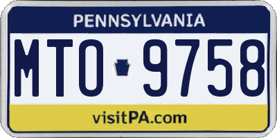 PA license plate MTO9758