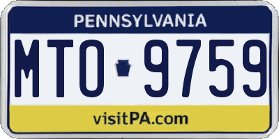 PA license plate MTO9759