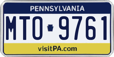 PA license plate MTO9761