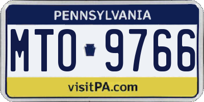 PA license plate MTO9766