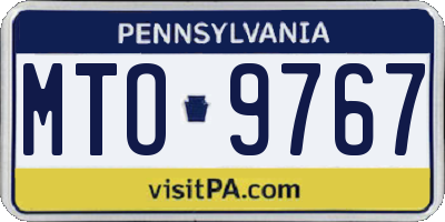 PA license plate MTO9767