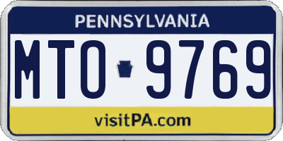 PA license plate MTO9769