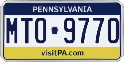 PA license plate MTO9770