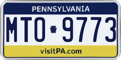 PA license plate MTO9773