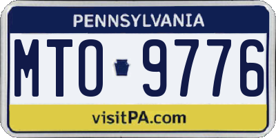 PA license plate MTO9776