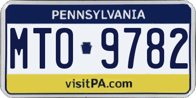 PA license plate MTO9782