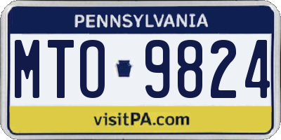 PA license plate MTO9824
