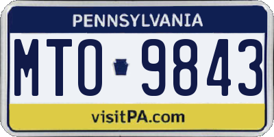 PA license plate MTO9843