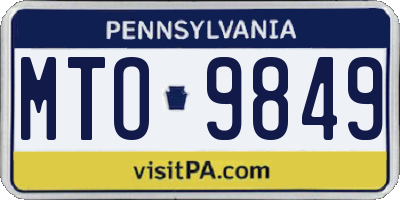 PA license plate MTO9849