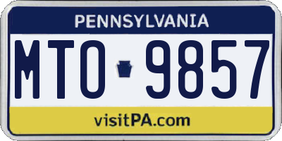 PA license plate MTO9857