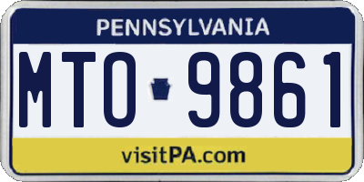 PA license plate MTO9861