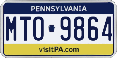 PA license plate MTO9864