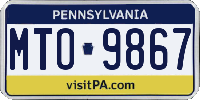 PA license plate MTO9867