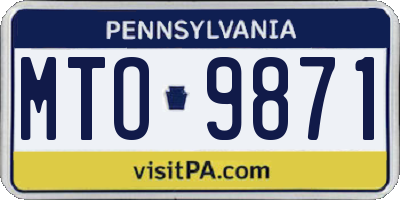 PA license plate MTO9871