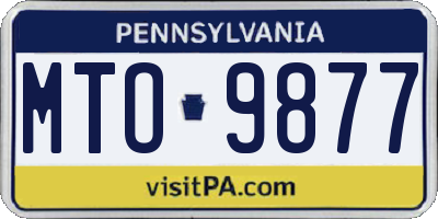 PA license plate MTO9877