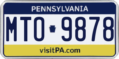 PA license plate MTO9878