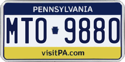 PA license plate MTO9880