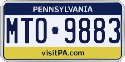 PA license plate MTO9883